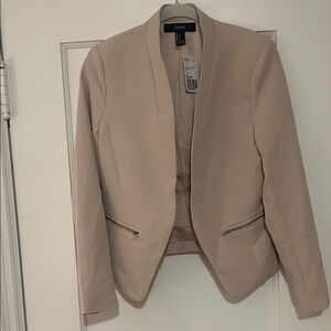 Forever 21 Blush Open-Front Tailored Blazer